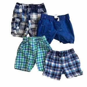 Blue and Green Plaid Shorts Set